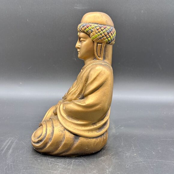 Buddha Bronze Coated Metal Sitting Meditating Statue (C) - Picture 3 of 7